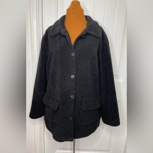 Basic Editions Black Casual Coat Size XL